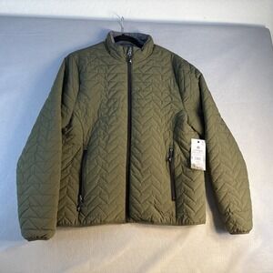Rainforest Jacket Men's Medium Quilted Insulated, Full Zip, Pockets, NWT